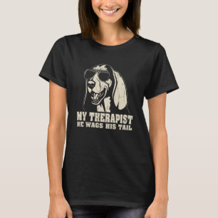 T-shirt Mon Thérapeute Il Remercie Son Tail Basset Hound
