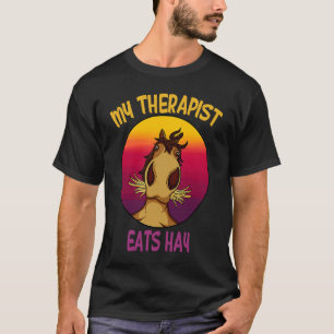 T-shirt mon thérapeute mange du foin Chevaux Écurie Équita