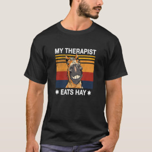 T-shirt Mon thérapeute mange hay horse équitation stable