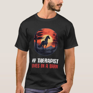 T-shirt Mon Thérapeute Vit Dans Une Grange