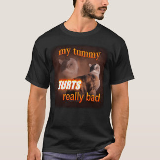 T-shirt Mon Tummy Hurle Vraiment Mauvais - Cat Word Art