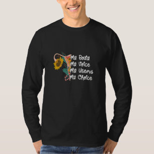 T-shirt Mon utérus Mon choix Feminist Women Rights Sunflow