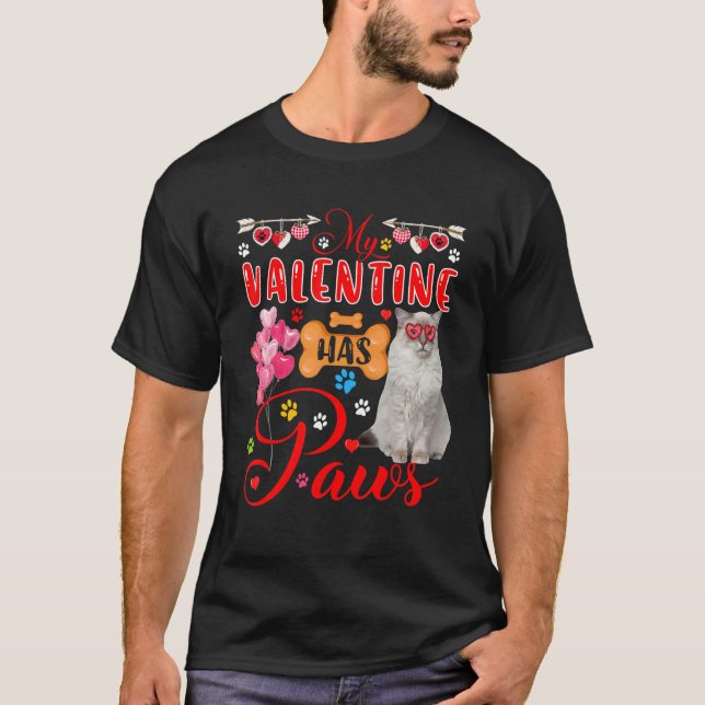 T-shirt Mon Valentin A Des Pâtes De Mignonnes Lunettes De  (Devant)