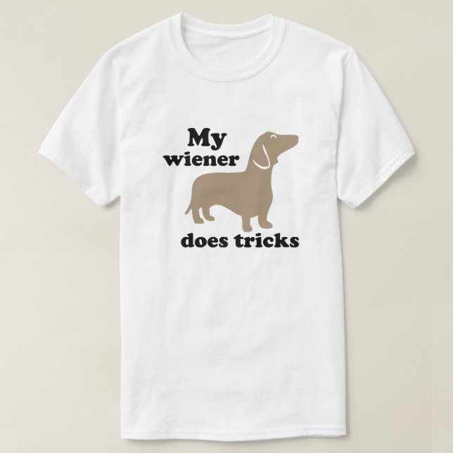 T-shirt Mon Wiener fait des Tricks Hot Dog Dachshund T (Design devant)