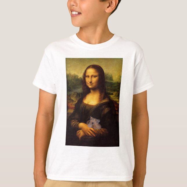 T-shirt Mona Lisa Avec Hamster (Devant)
