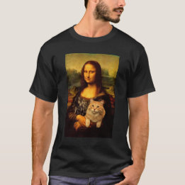 T-shirt Mona Lisa avec son chat Amateurs de chats (fourrur