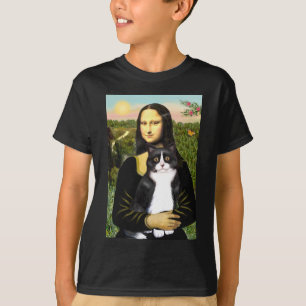 T-shirt Mona Lisa - chat noir et blanc