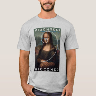 T-shirt Mona Lisa Fibonacci Spiral Gold Ratio Texte Person