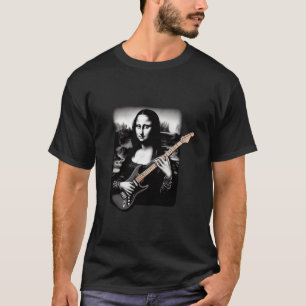 T-shirt mona lisa jouant de la guitare Amuseur de musique 