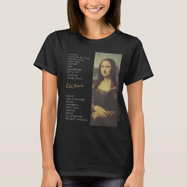 T-shirt Mona Lisa Leonardo Da Vinci (Devant)