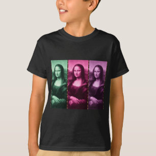 T-shirt Mona Lisa Poster de animal rose rose violet