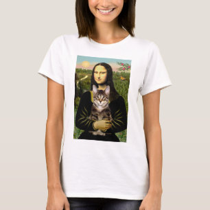 T-shirt Mona Lisa - Tabby Tiger chat Brown