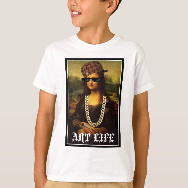 T-shirt Mona Lisa Thug Life Art Life (Devant)