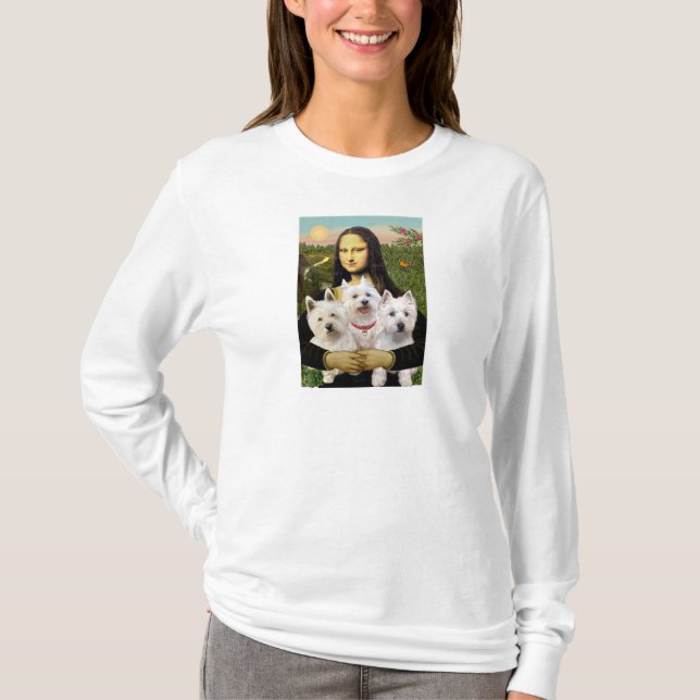 T-shirt Mona Lisa - Westies (trois) (Devant)