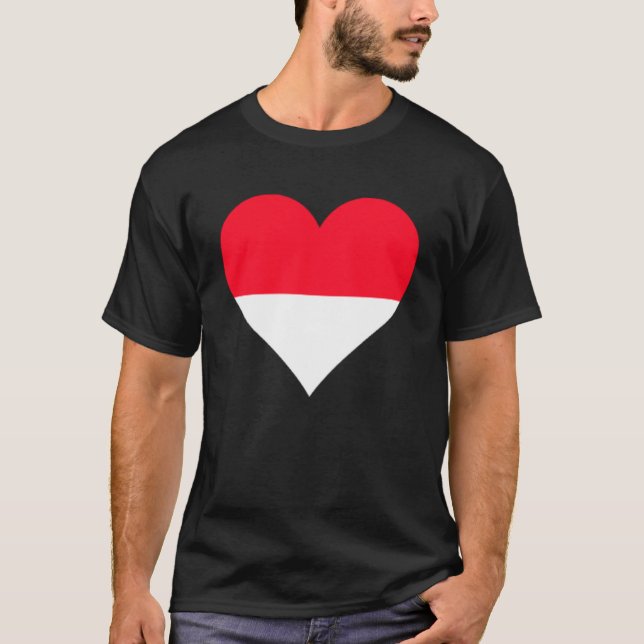 T-shirt Monaco Drapeau Coeur Monaco Cadeaux Amour Monaco P (Devant)