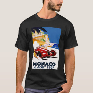 T-shirt MONACO GRAND PRIX Vintage Auto Racing Publicité