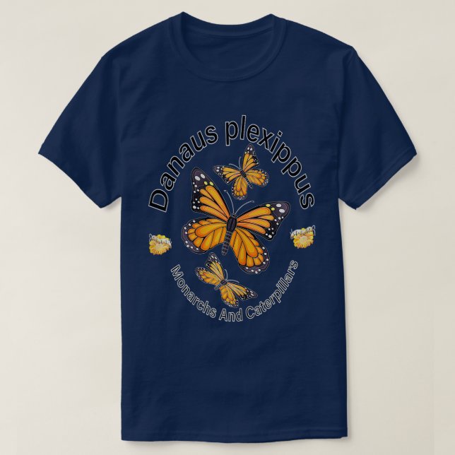 T-shirt Monarques papillons et chenilles et milkweh f (Design devant)