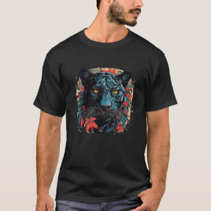 T-shirt Monde animal de la bête panthère dessin de beauté 
