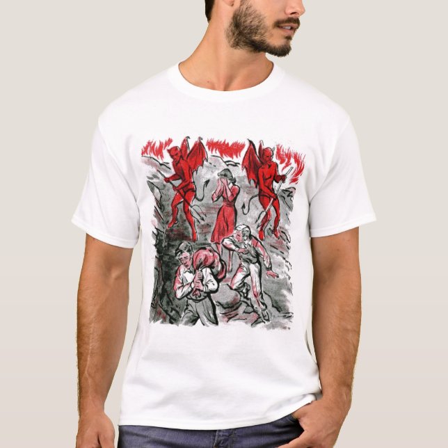 T-shirt Monde asservi par la copie de Satan (Devant)