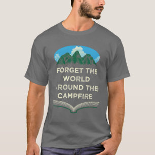 T-shirt Monde autour des citations de camping au coin du f