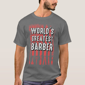 T-shirt Monde meilleur Barber Stylist Drapeau américain Pa