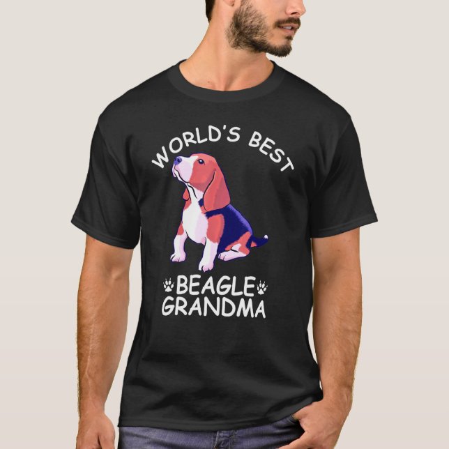 T-shirt Monde meilleur Beagle grand-mère chien chien migno (Devant)