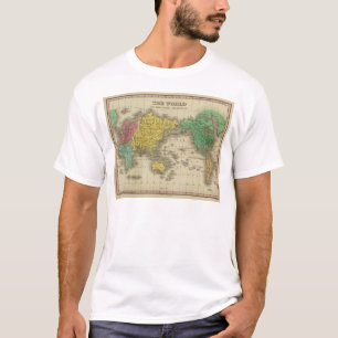 T-shirt Monde sur la projection de Mercator