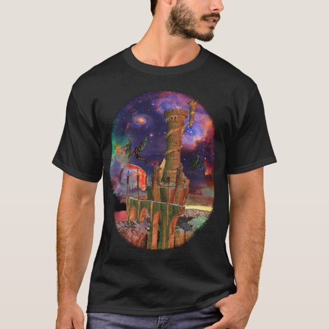T-shirt Mondes de l'Imaginaire Science Fiction Dragon Comb (Devant)