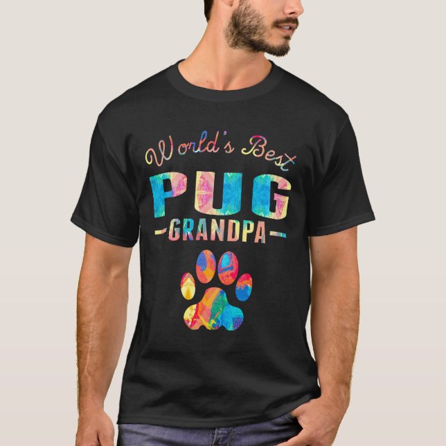 T-shirt Mondes meilleur Carlin grand-père peinture (Devant)