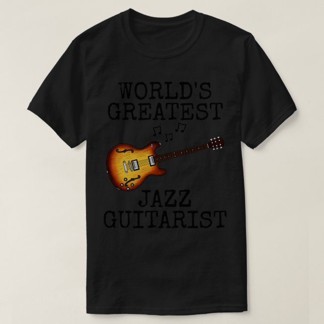 T-shirt Mondes Meilleur Guitariste Jazz Guitare Musicia (Design devant)