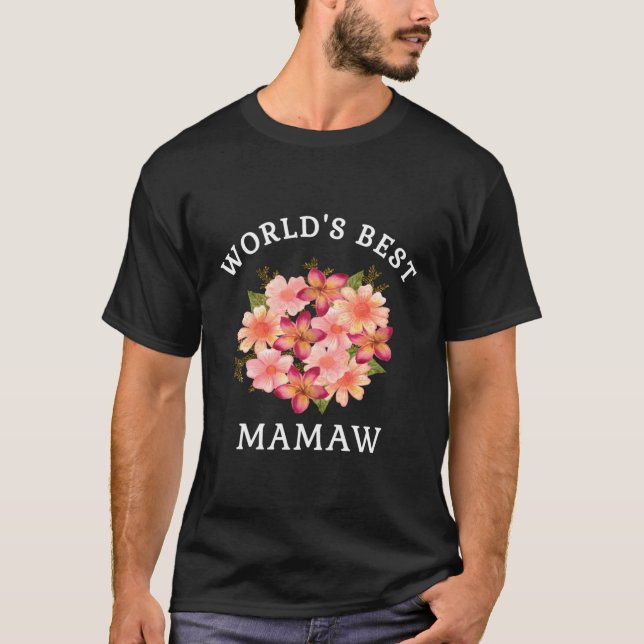 T-shirt Mondes Meilleur Mamaw Peach Flower Grandma Cadeau (Devant)