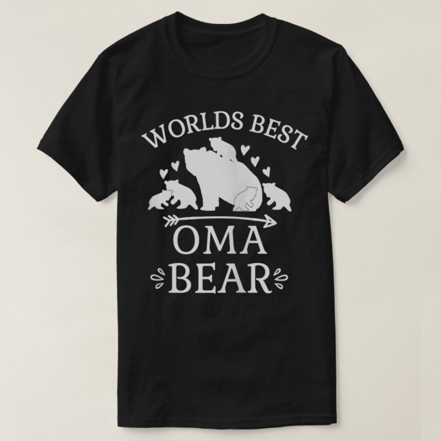 T-shirt Mondes meilleur Oma Coeurs Ours Flèche Allemagne G (Design devant)