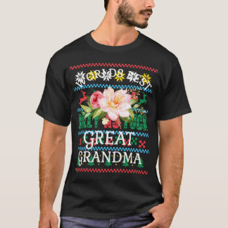 T-shirt Mondes Meilleurs Grand-Parents Grandma Fleur Rose