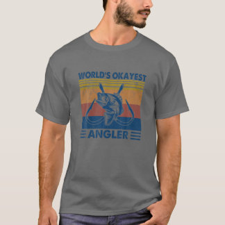 T-shirt Mondes Okayest Angler Vintage Retro Hommes Pêche L