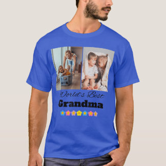T-shirt Mondes personnalisés Meilleure grand-mère Photo Pe