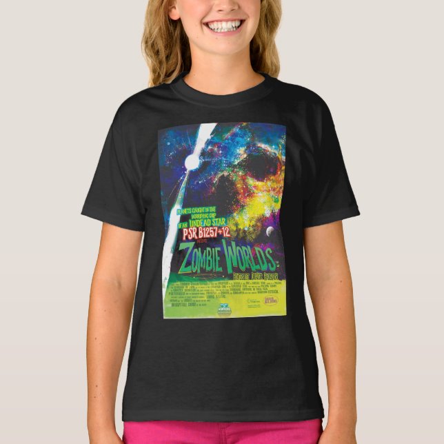 T-shirt Mondes Zombie Galaxie d'Halloween (Devant)