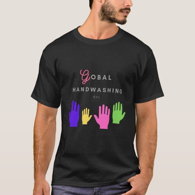 t-shirt mondial pour la journée de lavage de mains (Devant)