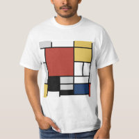 Mondrian Peinture Rouge Plane Jaune Noir Gris Bleu