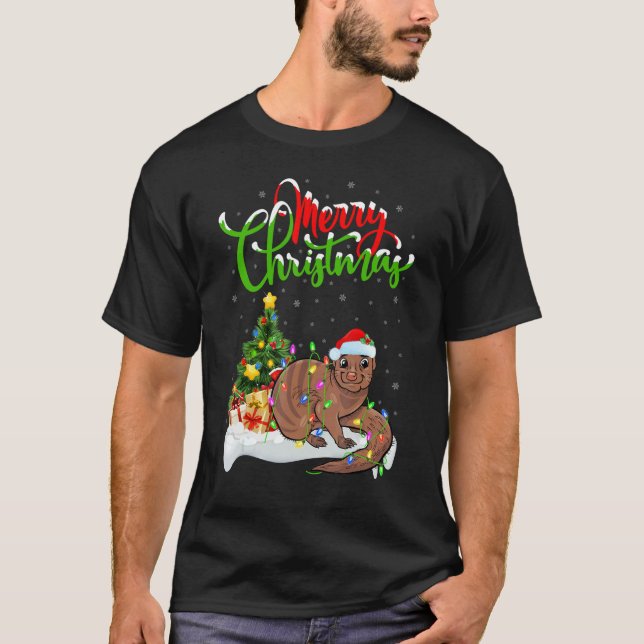 T-shirt Mongoose   Xmas Decorations Santa Mongoose Christm (Devant)