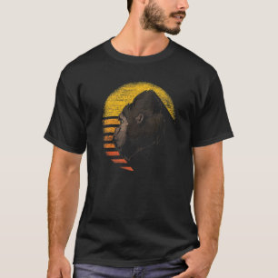 T-shirt Monkey Ape Animal Retro Sunset Gorilla
