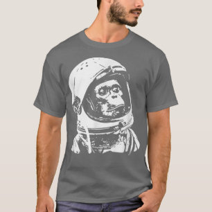 T-shirt Monkey, astronaute vintage des voyages spatiaux