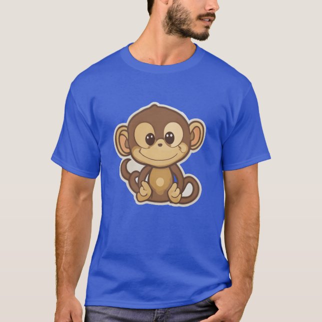 T-shirt Monkey cartoon animal retro (Devant)