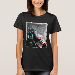 T-shirt Monkey Chimp Avec Casque Chemise - Edm Dj Music