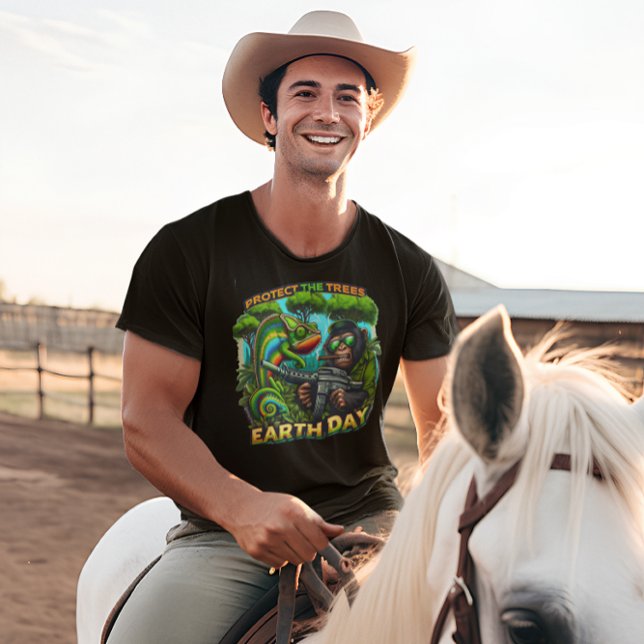 T-shirt Monkey espiègle et Chameleon Gunshow (Créateur téléchargé)