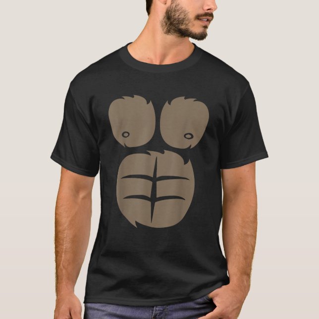 T-shirt Monkey Gorilla Costume Tee Animal Belly Fancy Dres (Devant)