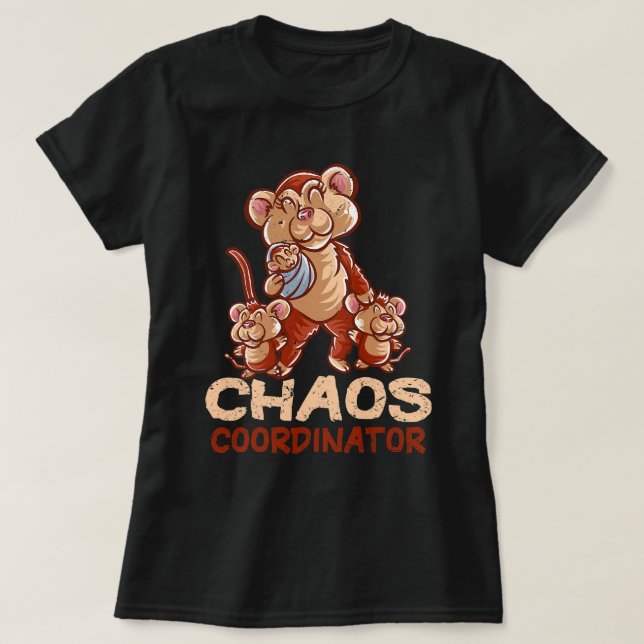 T-shirt Monkey Mom Chaos Coordonnateur Maman Chimpanzé Mot (Design devant)