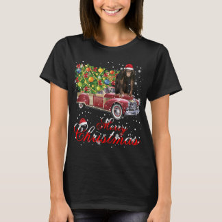 T-shirt Monkey Rides Camion Rouge Pajama de Noël