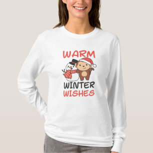 T-shirt Monkey Warm Winter souhaite Snowman