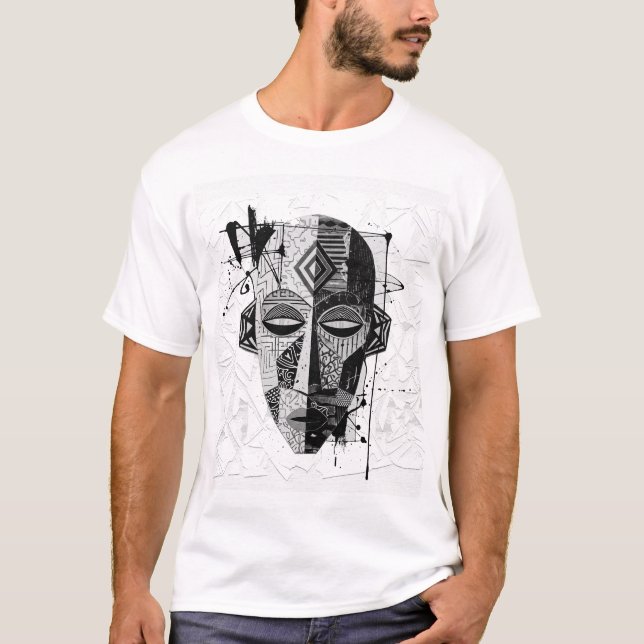 T-shirt Monochromatic_Tribal_Fusion_2. (Devant)