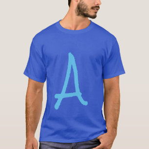 T-shirt Monogram Blue Modern Ajouter Votre Nom Initial